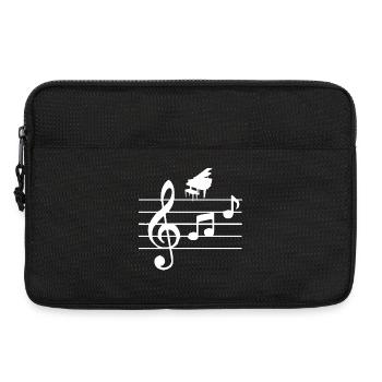 Klavier - Flügel - Laptoptasche 13" - Schwarz - Vorne
