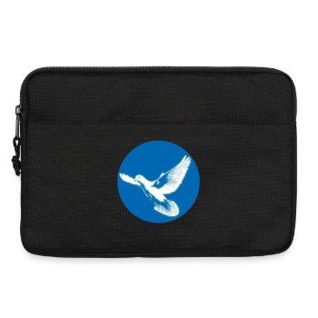 Colombe blanche brillante de paix dans un cercle bleu - Sacoche pour ordinateur portable 13 pouces - noir - Devant
