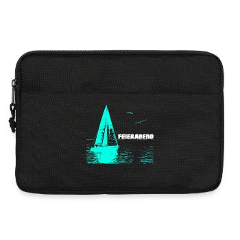 Feierabend Segelboot und 2 Möwen - Laptoptasche 13" - Schwarz - Vorne
