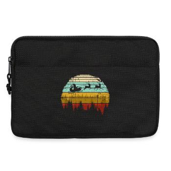 Traîneau vintage du Père Noël au coucher du soleil - Sacoche pour ordinateur portable 13 pouces - noir - Devant