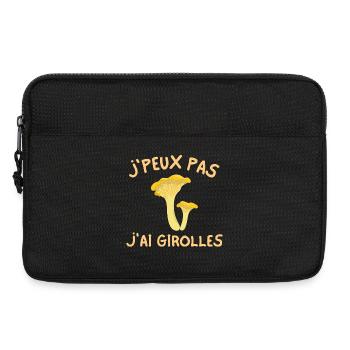 girolles, champignon, ramasseur de champignons - Sacoche pour ordinateur portable 13 pouces - noir - Devant