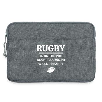 Rugby, Rugby-Sport, Rugby-Humor - Laptoptasche 13" - Grau meliert - Vorne