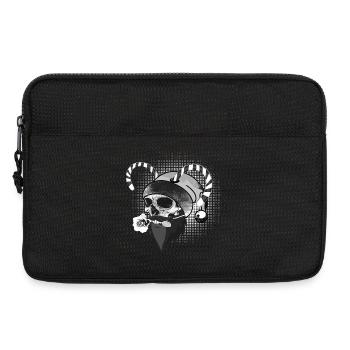 Crâne Père Noël Cornes Candy Cane - Sacoche pour ordinateur portable 13 pouces - noir - Devant