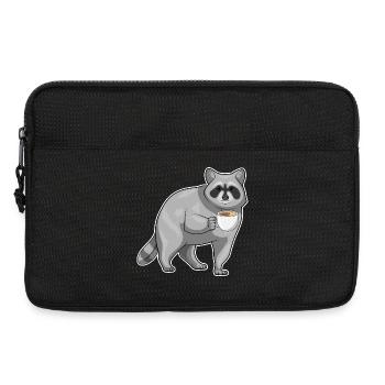 Raccoon Cup of Coffee - Laptop bag 13" - black - Front