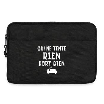 dormir, fatigué, grasse matinée, pas du matin - Sacoche pour ordinateur portable 13 pouces - noir - Devant