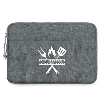 BBQ, roi du barbecue, viande à griller - Sacoche pour ordinateur portable 13 pouces - gris chiné - Devant