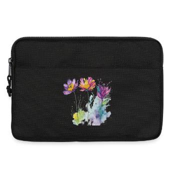 Aquarelle florale - Sacoche pour ordinateur portable 13 pouces - noir - Devant