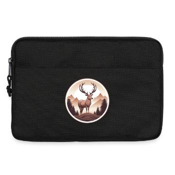 Forêt de cerfs et montagnes - Sacoche pour ordinateur portable 13 pouces - noir - Devant