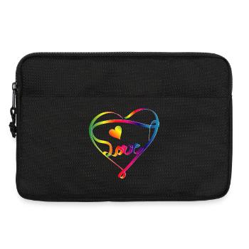 colorful ribbon in heart shape and rainbow colors - Laptop bag 13" - black - Front