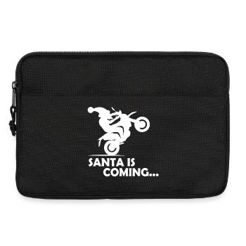 Santa Motorrad Biker Symbol Wheelie Weihnachten - Laptoptasche 13" - Schwarz - Vorne