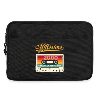 Millésime 2000 Cadeau 23 Ans Anniversaire Humour - Sacoche pour ordinateur portable 13 pouces - noir - Devant