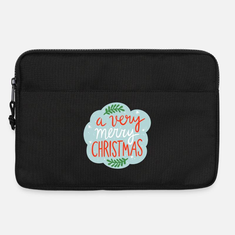 Weihnachtsaufkleber - Laptoptasche 13" - Schwarz