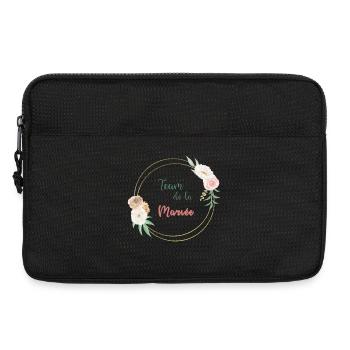 Team de la mariée - frame or et fleurs - Sacoche pour ordinateur portable 13 pouces - noir - Devant