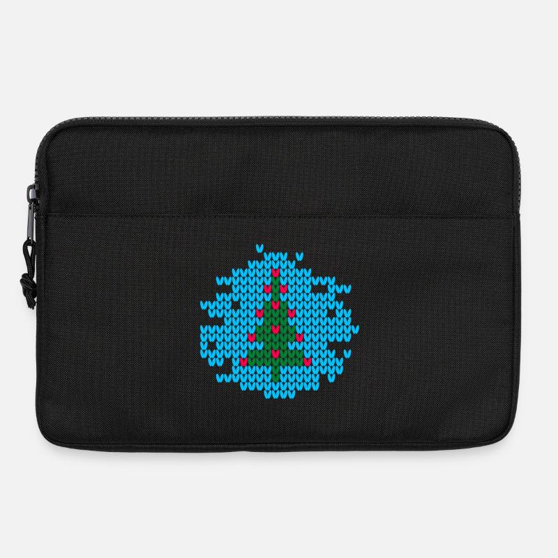 Weihnachtsbaum Strick Ugly Christmas Xmas Muster - Laptoptasche 13" - Schwarz