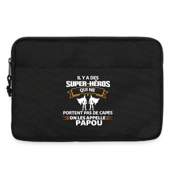 Super-Héros Sans Capes Humour - Sacoche pour ordinateur portable 13 pouces - noir - Devant