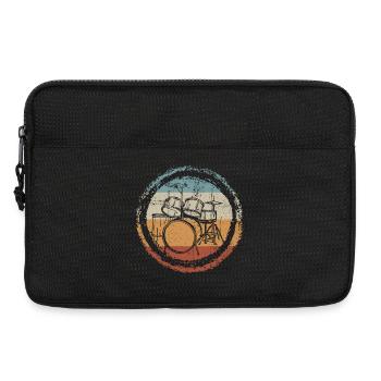 Retro Drum Circle Stamp - Laptop bag 13" - black - Front