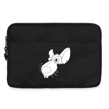 White Sewer Rat - Laptop bag 13" - black - Front