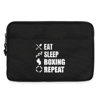 Eat Sleep Boxing Repeat - Laptop bag 13" - black - Front