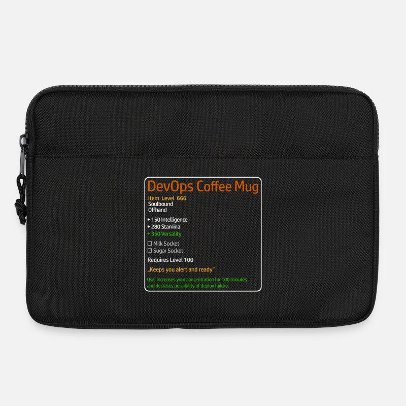 Thème d’administration système de tasse à café DevOps - Sacoche pour ordinateur portable 13 pouces - noir