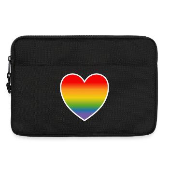 LGBT Shirt Regenbogenherz white - Laptoptasche 13" - Schwarz - Vorne