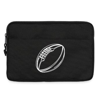 Rugby Ball Drawing - Laptop bag 13" - black - Front