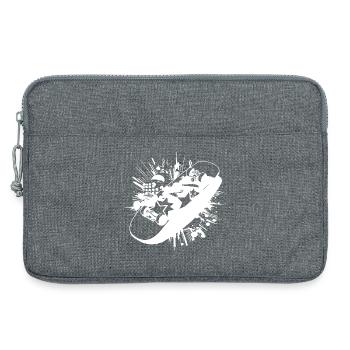 Skateboard Paint Blobs - Laptop bag 13" - heather grey - Front
