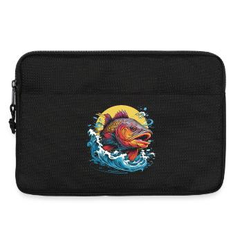 Illustration de pêche - Sacoche pour ordinateur portable 13 pouces - noir - Devant
