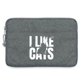 I like cats - Laptop bag 13" - heather grey - Front