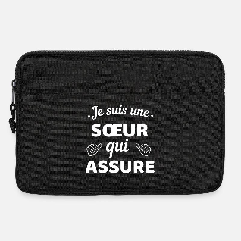Affirmation T-Shirt Schwester, die versichert - Laptoptasche 13" - Schwarz