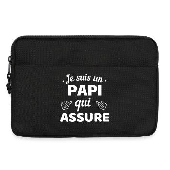 Je suis un Papi qui assure - Sacoche pour ordinateur portable 13 pouces - noir - Devant