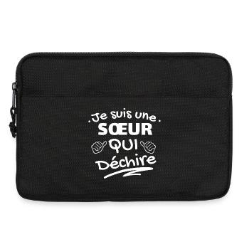 T-shirt Humour Fraternel Original - Sacoche pour ordinateur portable 13 pouces - noir - Devant