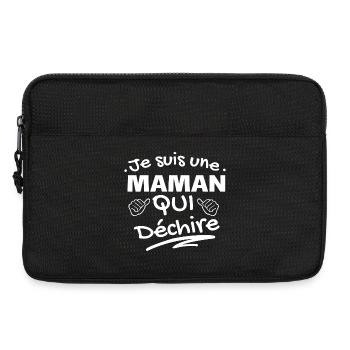 Je suis une maman qui déchire - Sacoche pour ordinateur portable 13 pouces - noir - Devant