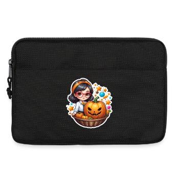 Filles Halloween Citrouille Panier - Sacoche pour ordinateur portable 13 pouces - noir - Devant
