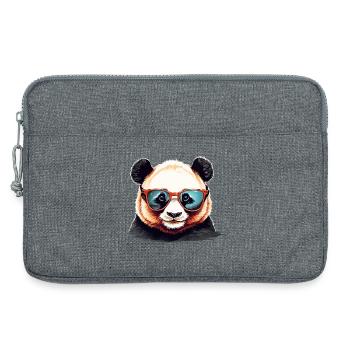 Lässiger Pandakopf mit Sonnenbrille - Laptoptasche 13" - Grau meliert - Vorne