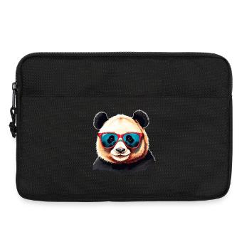 Clever Panda Bear With Cool Sunglasses - Laptop bag 13" - black - Front