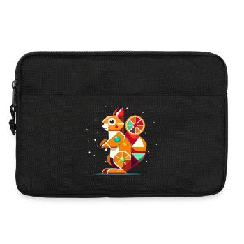 Écureuil géométrique Accroche-regard coloré - Sacoche pour ordinateur portable 13 pouces - noir - Devant