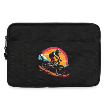 Mountain biking illustration - Laptop bag 13" - black - Front