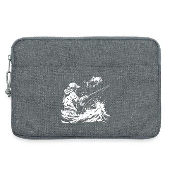 Fishing Sketch - Laptop bag 13" - heather grey - Front