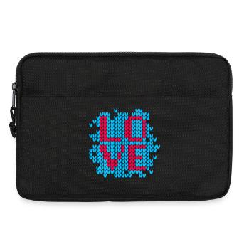 Knitting Pattern Love Love Winter Christmas Xmas - Laptop bag 13" - black - Front