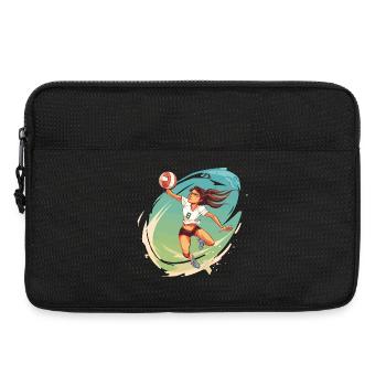 Volleyballspielerin Comic Stil - Laptoptasche 13" - Schwarz - Vorne