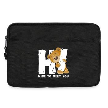 Ours en peluche mignon salutation dicton anglais - Sacoche pour ordinateur portable 13 pouces - noir - Devant