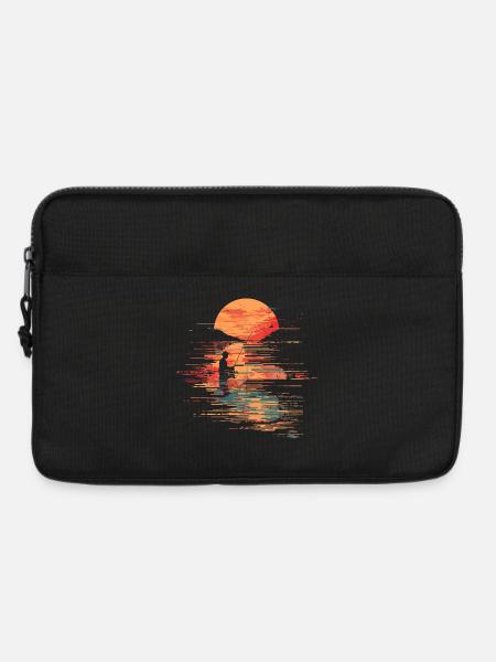 Fischerei Illustration - Laptoptasche 13" - Schwarz