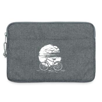 Dessin cycliste - Sacoche pour ordinateur portable 13 pouces - gris chiné - Devant