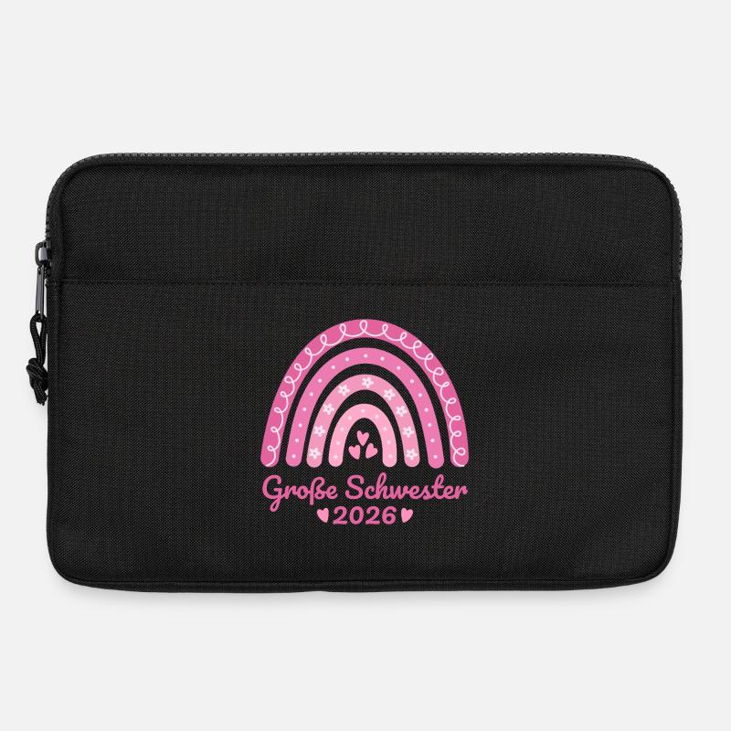 Große Schwester 2026 Regenbogen - Laptoptasche 13" - Schwarz
