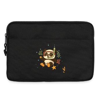 Schnorchelnder Panda im Meer - Laptoptasche 13" - Schwarz - Vorne