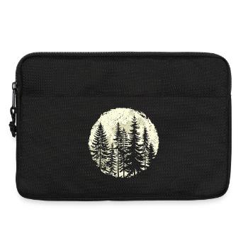 Night Forest Silhouette with Full Moon - Laptop bag 13" - black - Front