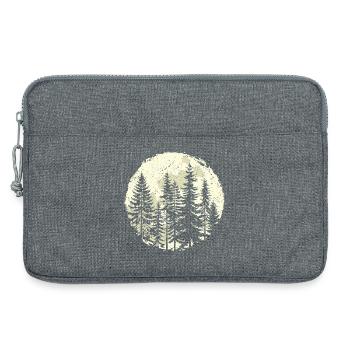 Nachtwald-Silhouette mit Vollmond - Laptoptasche 13" - Grau meliert - Vorne