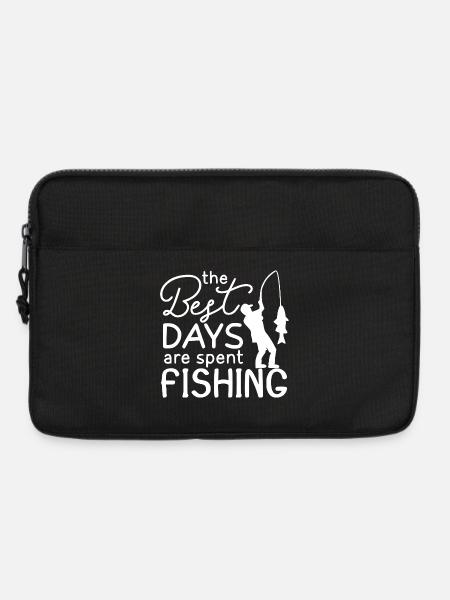 Fisherman Quote Silhouette Design - Laptop bag 13" - black
