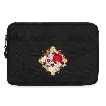 Pralinen im Ornament-Design mit zarten Blüten - Laptoptasche 13" - Schwarz - Vorne
