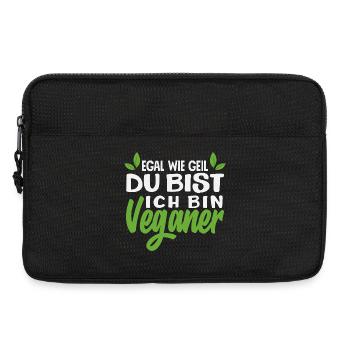 Attention Je suis végétalien Drôle Cadeau végétalien - Sacoche pour ordinateur portable 13 pouces - noir - Devant